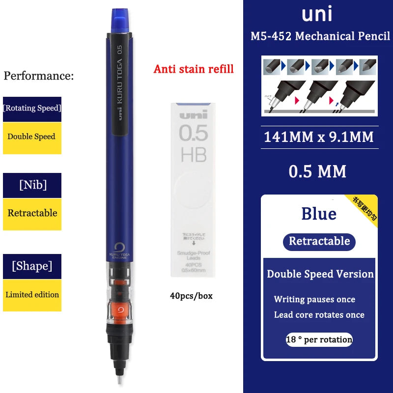 CowLost | product_id-uni-kuru-toga-m5-452-0-5mm-mechanical-pencil-low-center-gravity-japan-stationery |23