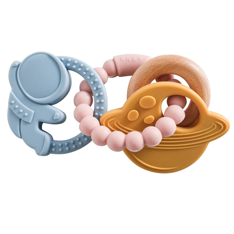1pc Silicone Teether, Food Grade Baby 0-12 Toys