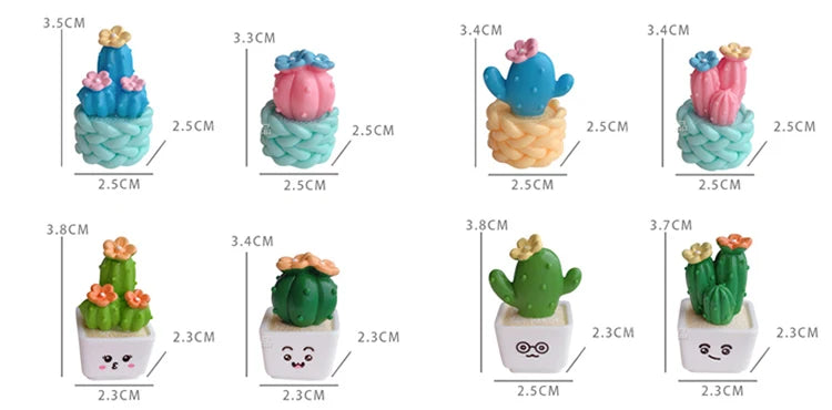 CowLost | 4pcs-resin-simulation-cactus-car-decoration-mini-succulent-decoration-home-office-desktop-computer-crafts-couple-small-gifts-toy |13