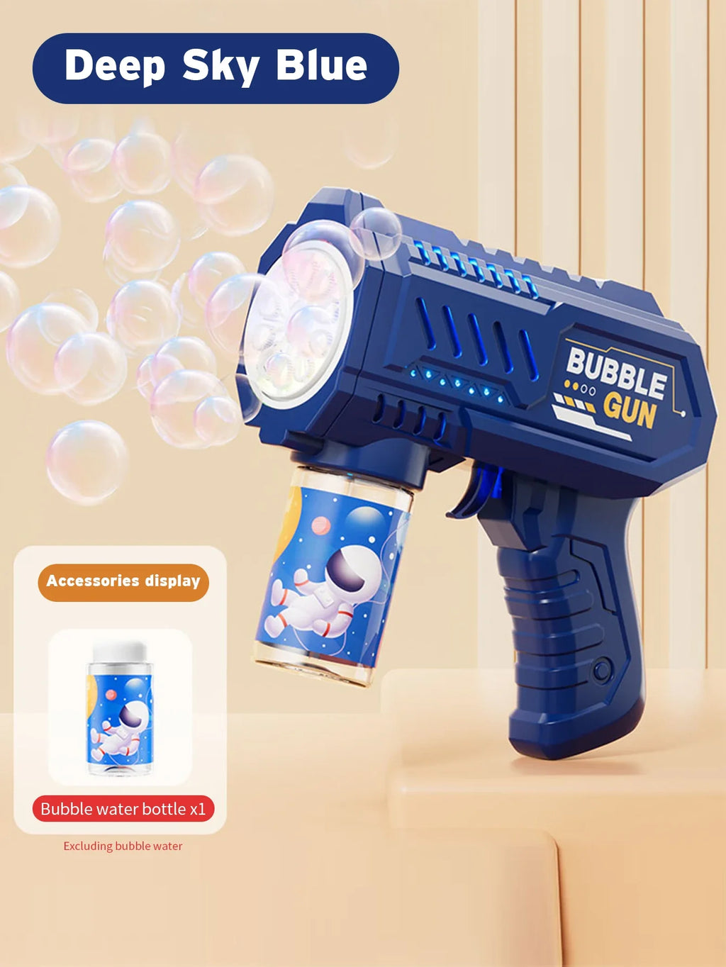 Automatic Bubble Gun Rocket Blower with Bubble Liquid Toy for Kids Outdoor Beach Gifts