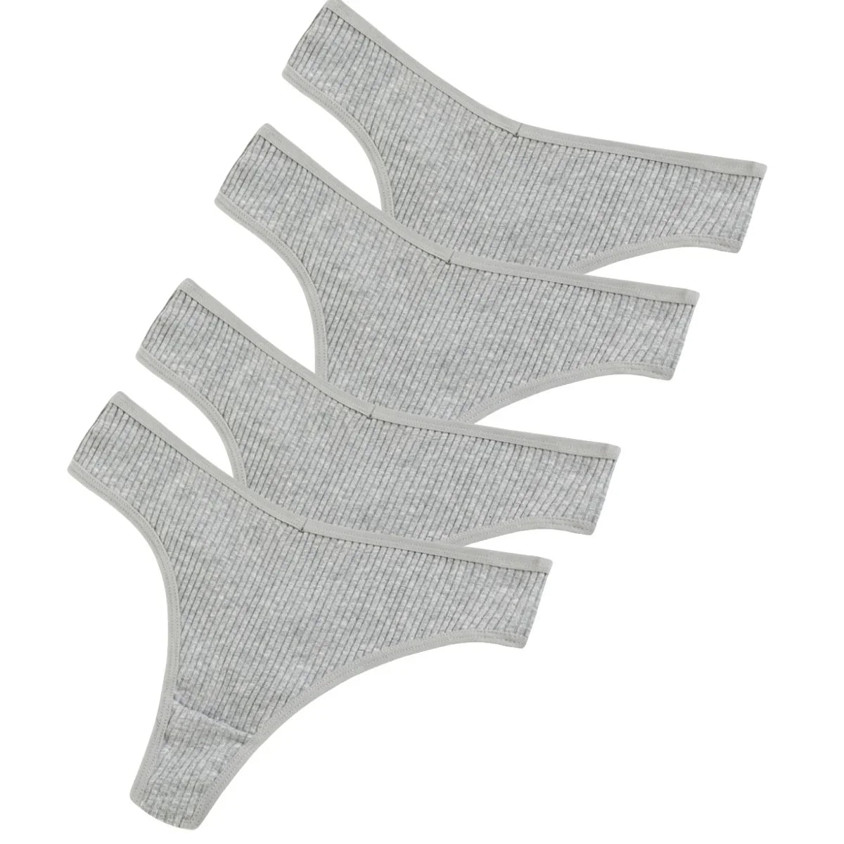 CowLost | product_id-4pcs-women-cotton-low-rise-solid-color-v-waist-g-string-thongs-m-xxl |34