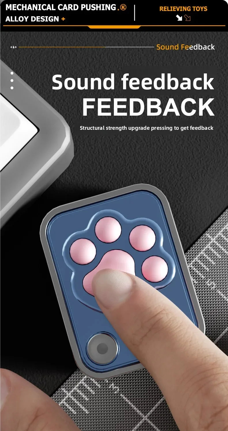 Mechanical Card Pushing Decompression Cat Claw Alloy Mini Fingertip Rotating Toy