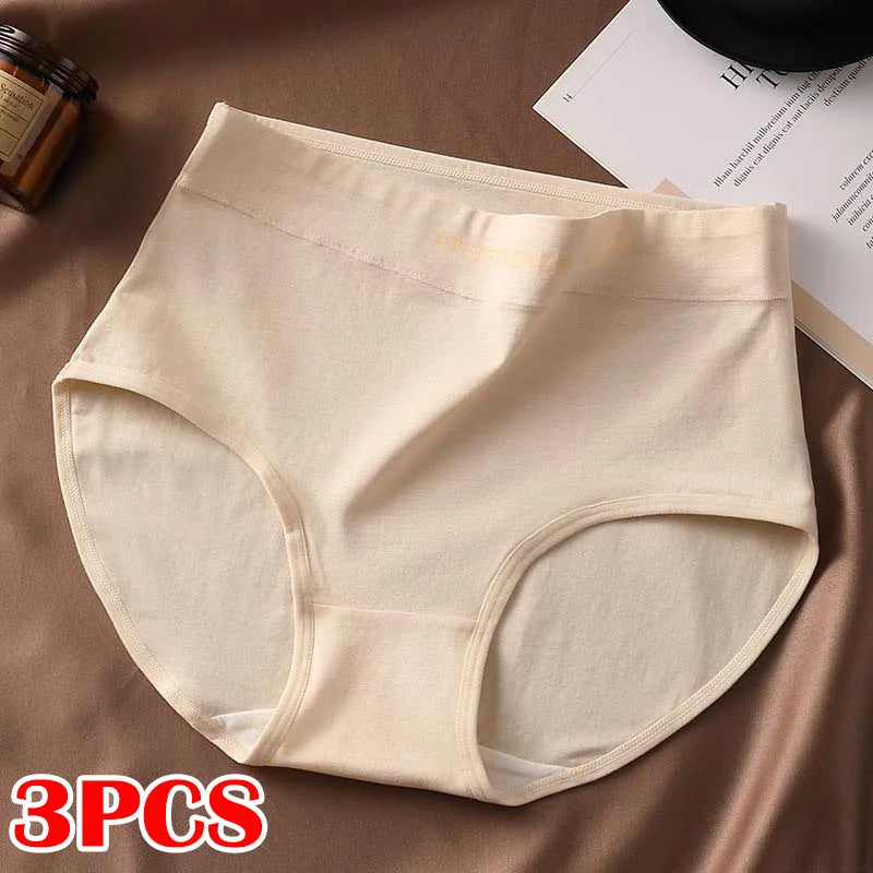 CowLost | product_id-fallsweet-3pcs-womens-large-high-waist-seamless-cotton-briefs |14