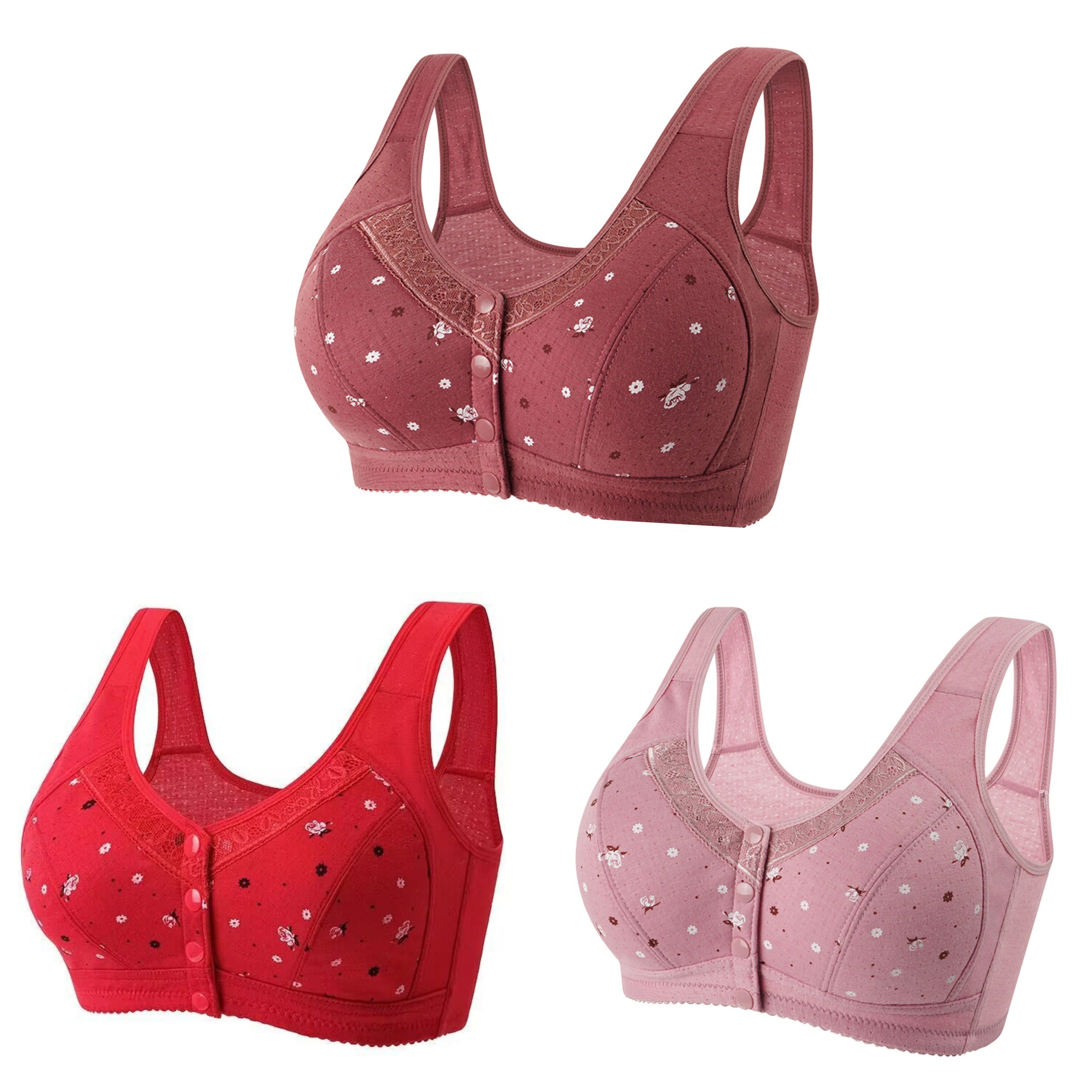 CowLost | product_id-fallsweet-3-piece-wireless-front-closure-seamless-lace-bra-set-plus-size |20