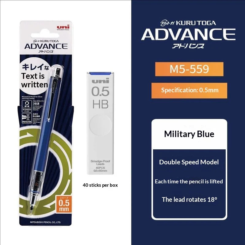 CowLost | product_id-uni-kuru-toga-advance-black-tech-mechanical-pencil-0-5mm-double-speed-auto-rotation-anti-break-lead |30
