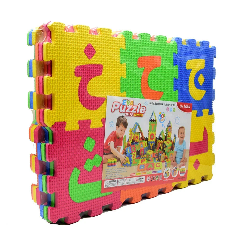 Arabic Kids Foam Play Mat 5.5x5.5 Inch Interlocking Alphabet Numbers EVA Floor Puzzle Tiles