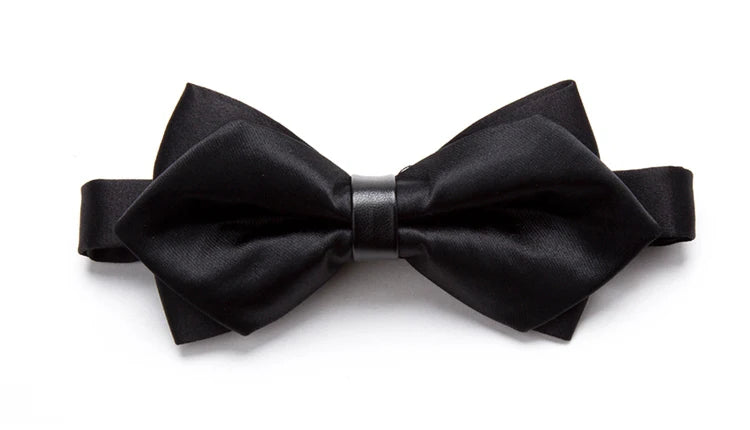 CowLost | men-ties-solid-fashion-butterfly-party-wedding-black-red-bow-tie |9