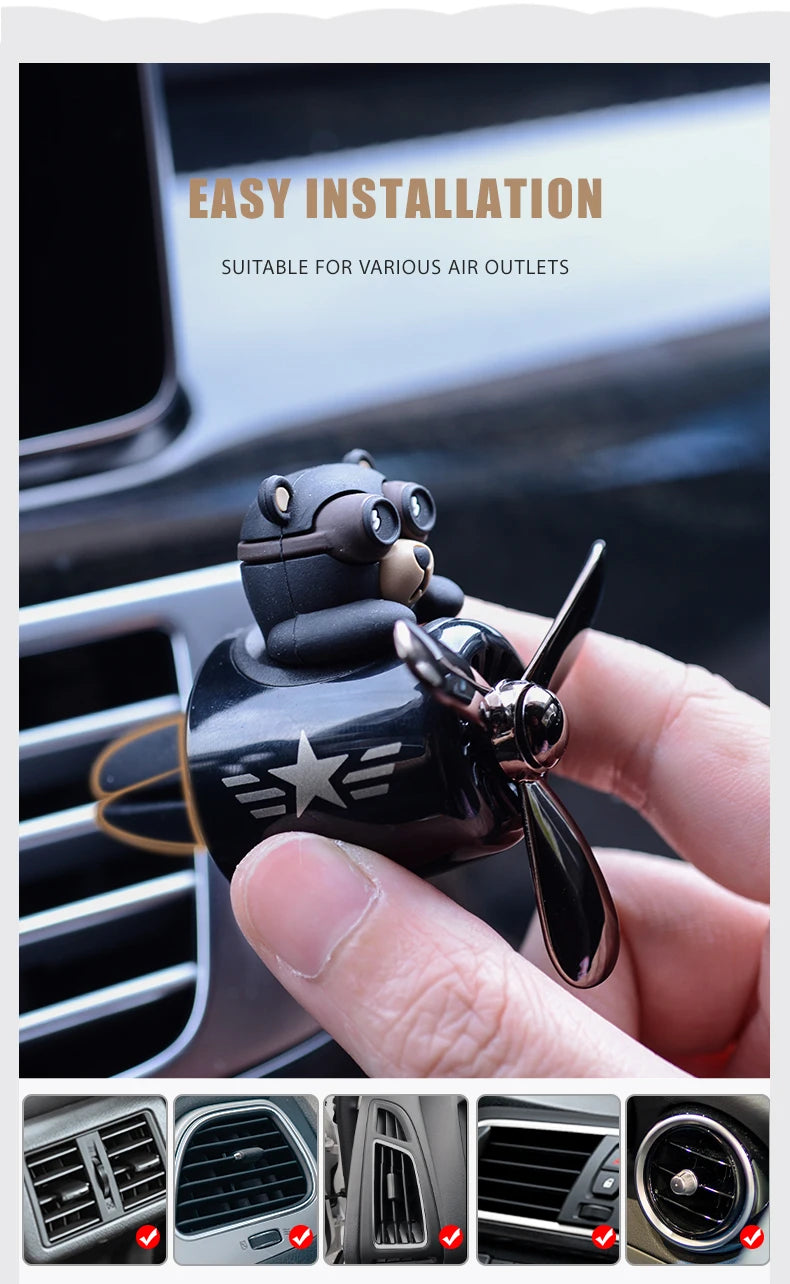 CowLost | product_id-rotating-pilot-bear-car-air-freshener-vent-clip-ocean-scent-diffuser |19