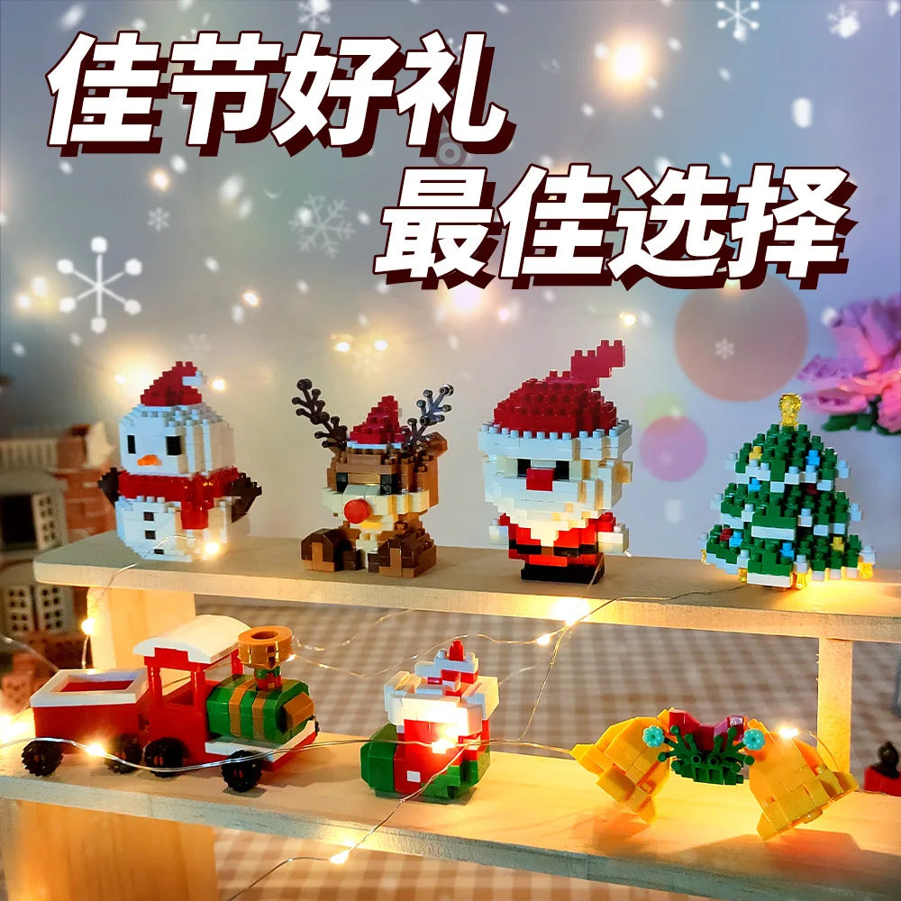 CowLost | christmas-gifts-building-block-series-santa-claus-reindeer-puzzle-assembly-bricks-table-decoration-toys-for-child-chrismas-gift-2 |6