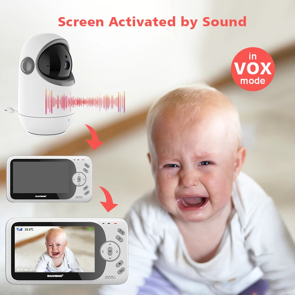 CowLost | 4-3-inch-video-baby-monitor-with-pan-tilt-camera-2-4g-wireless-two-way-audio-night-vision-security-camera-babysitter-vb801 |11