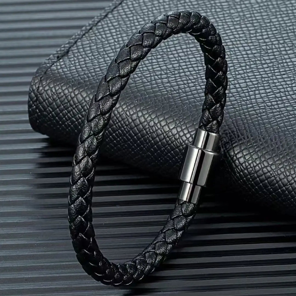 Leather Braid Bracelet Unisex Autumn Winter Fashion Accessories Gift