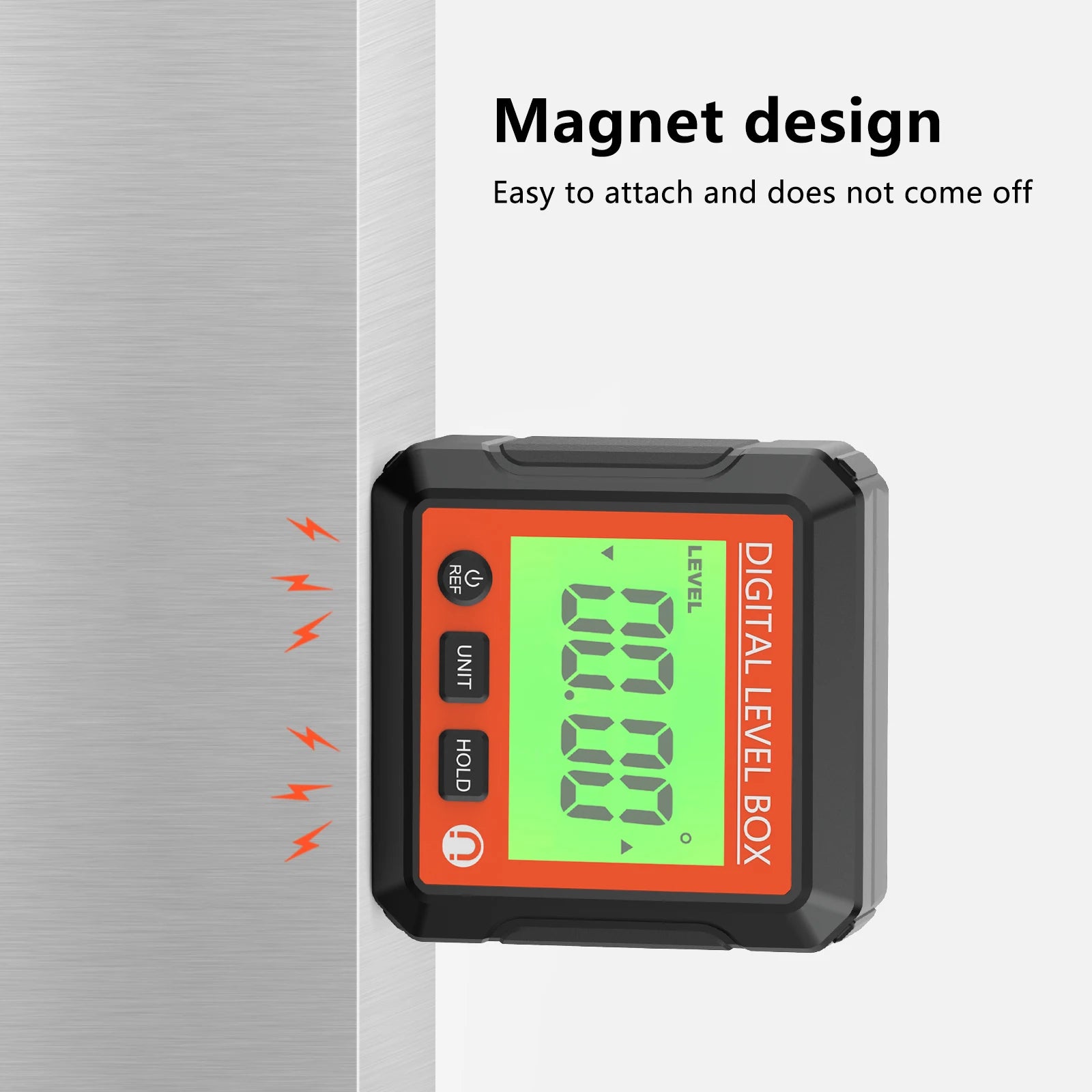 Digital Magnetic Inclinometer LCD Backlight Angle Finder 4x90° Protractor Level Box for Woodworking