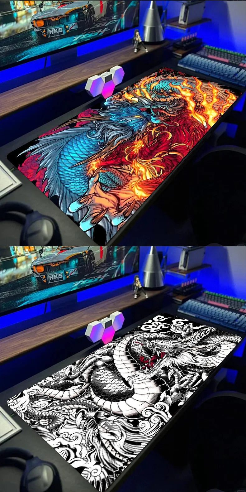 CowLost | japanese-dragon-large-gaming-mousepad |4