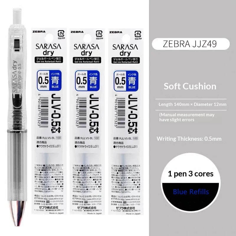 CowLost | product_id-zebra-jjz49-quick-dry-gel-pen-0-4-0-5mm-retractable-cushion-grip-transparent-design-for-exams-writing |48