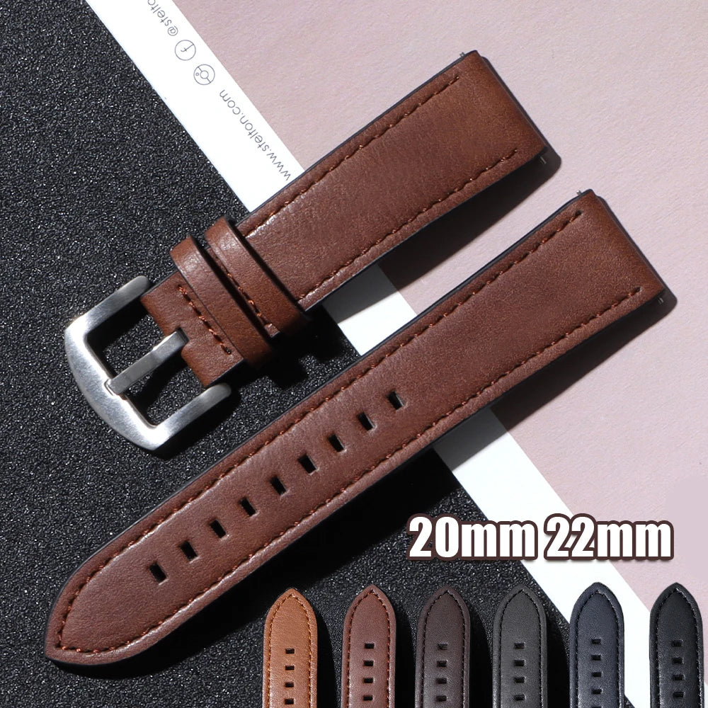 CowLost | product_id-calfskin-leather-watch-band-for-huawei-18mm-20mm-22mm-with-silver-stainless-steel-buckle |1