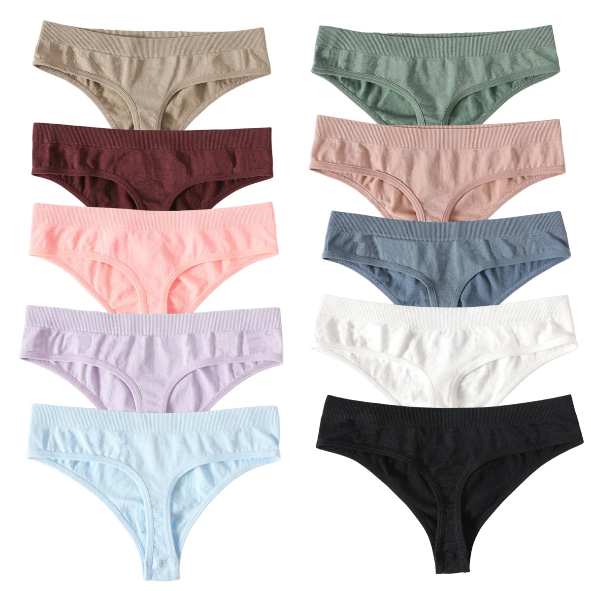 CowLost | product_id-10pcs-womens-seamless-low-waist-g-string-thong-panties-m-xl-sexy-underwear |13