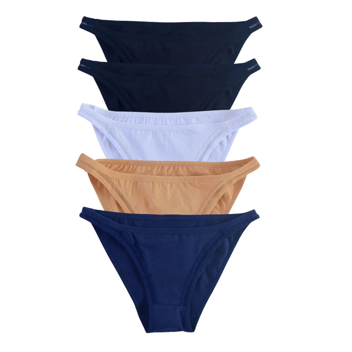 CowLost | product_id-5pcs-women-s-cotton-low-rise-breathable-solid-color-briefs-m-xl |24