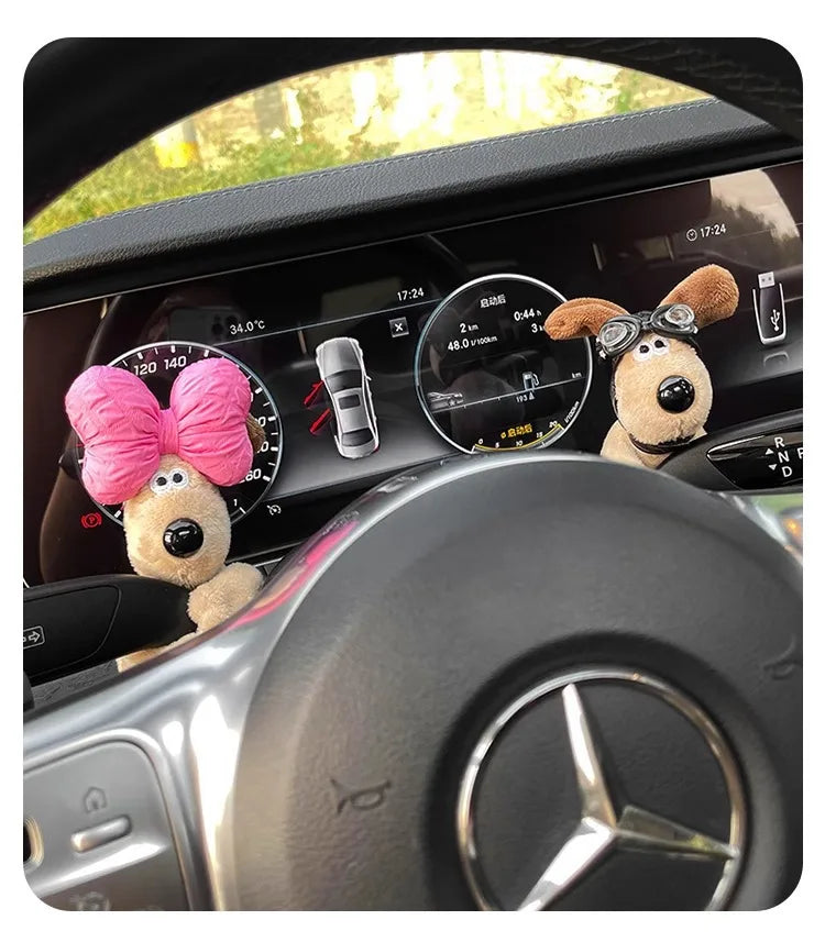 CowLost | product_id-plush-puppy-car-wiper-turn-signal-switch-decoration-cute-dog-clutch-doll-interior-accessory |1