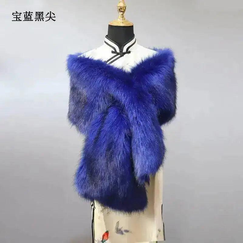 CowLost | 32-colors-165-30cm-women-luxury-warm-faux-fox-fur-shawl-winter-ladies-plush-scarf |72