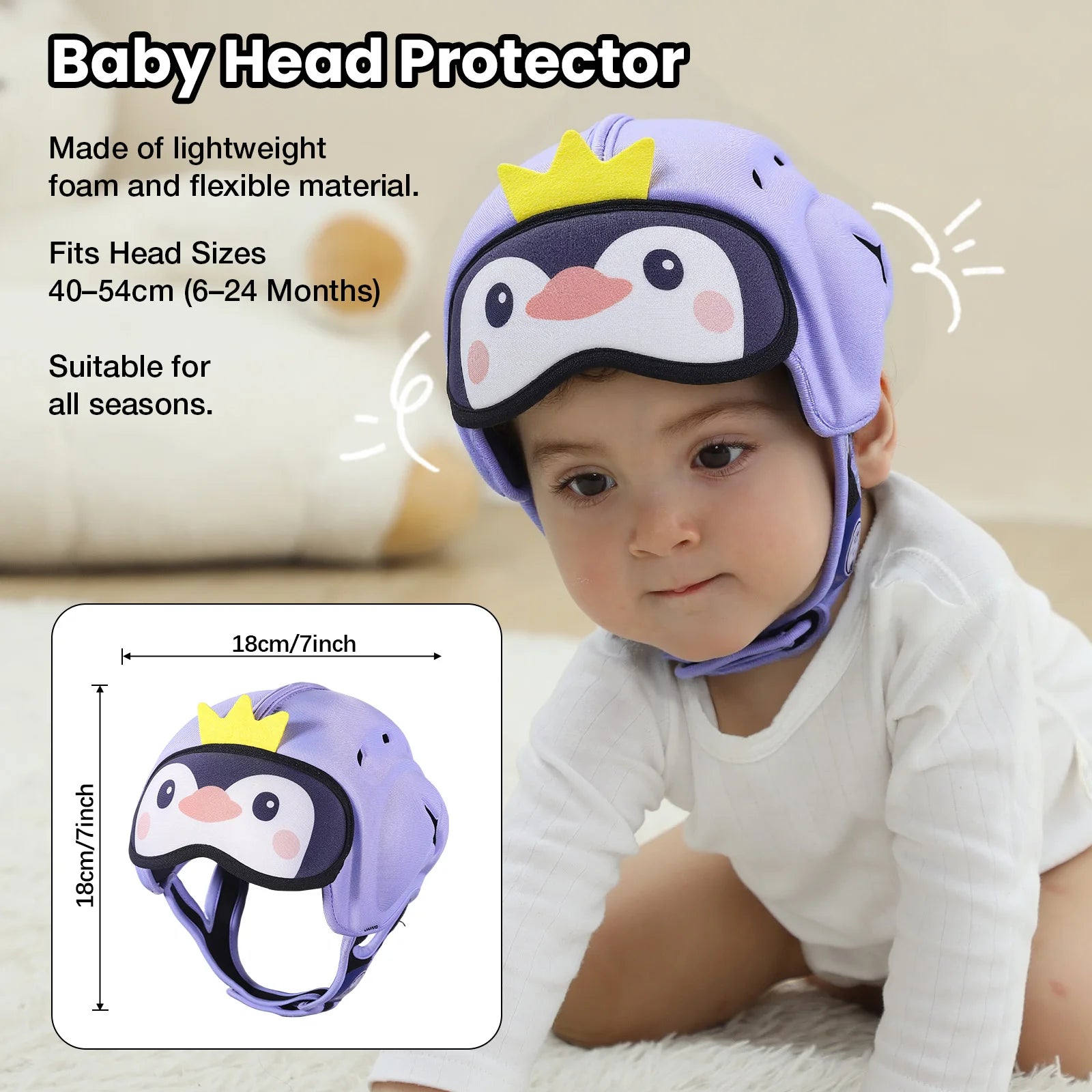 CowLost | mambobaby-guard-hat-penguin-safe-anti-shock-baby-helmet |6