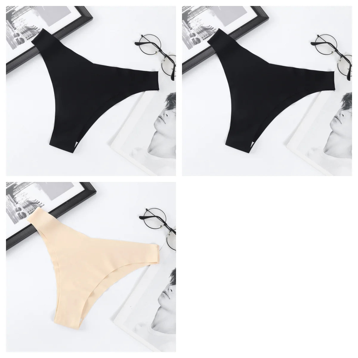 CowLost | product_id-3pcs-women-ice-silk-seamless-low-rise-v-waist-quick-dry-briefs-s-l |21