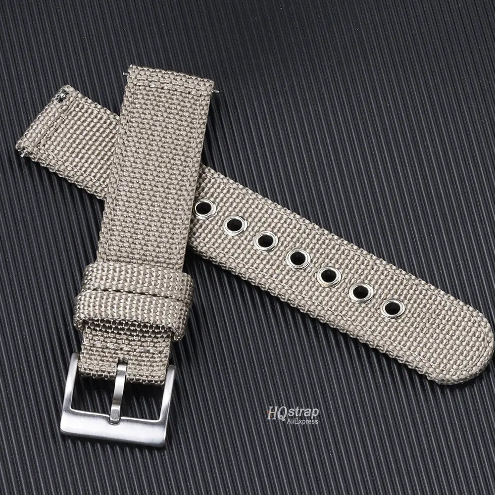 18mm 20mm 22mm Nylon Canvas Quick Release Strap for Samsung Galaxy Watch 4 5 3 Huawei