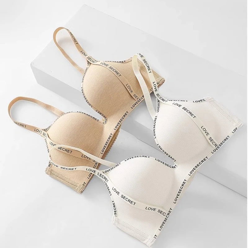 CowLost | product_id-wire-free-gathered-bra-for-small-breasts-with-adjustable-straps-and-no-steel-rings |1
