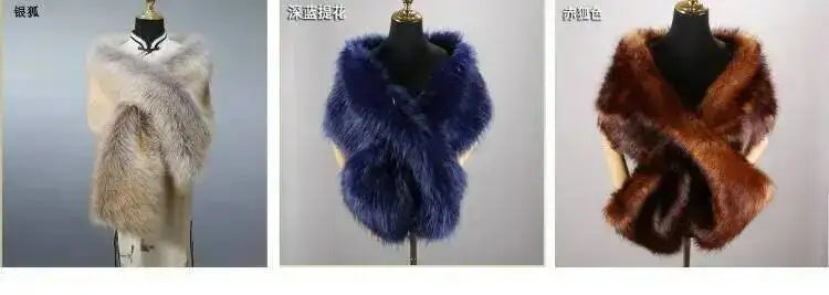 CowLost | 32-colors-165-30cm-women-luxury-warm-faux-fox-fur-shawl-winter-ladies-plush-scarf |13
