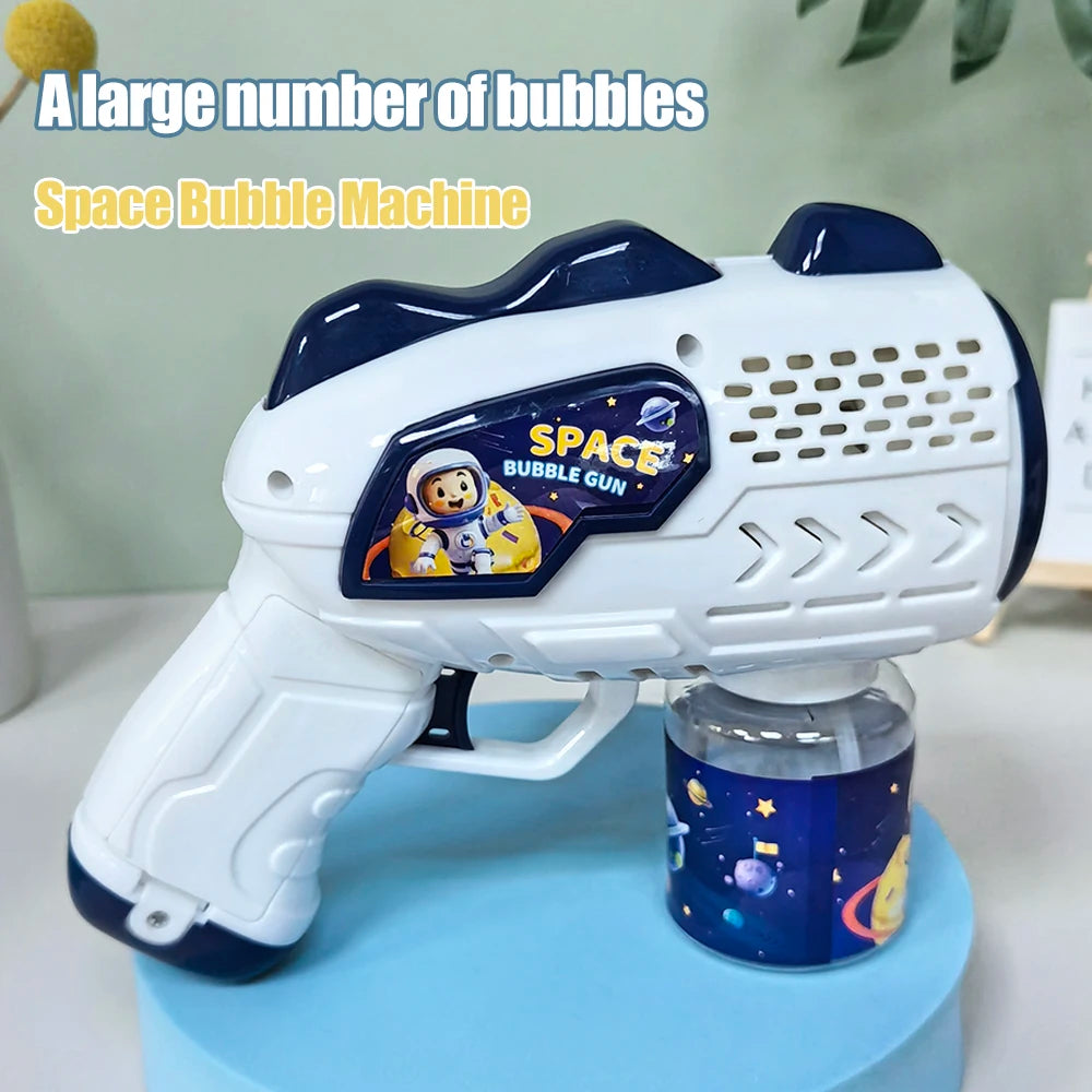 Space Astronauts Automatic Bubble Gun with Bubble Liquid Toy for Kids Gift