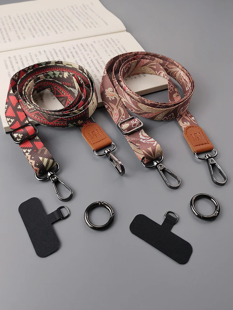 CowLost | uncategorized-adjustable-retro-pattern-crossbody-cell-phone-lanyard-with-card-gasket |10