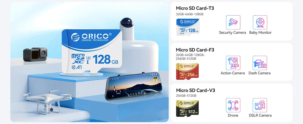 CowLost | orico-t3-128gb-microsdxc-uhs-i-memory-card |7