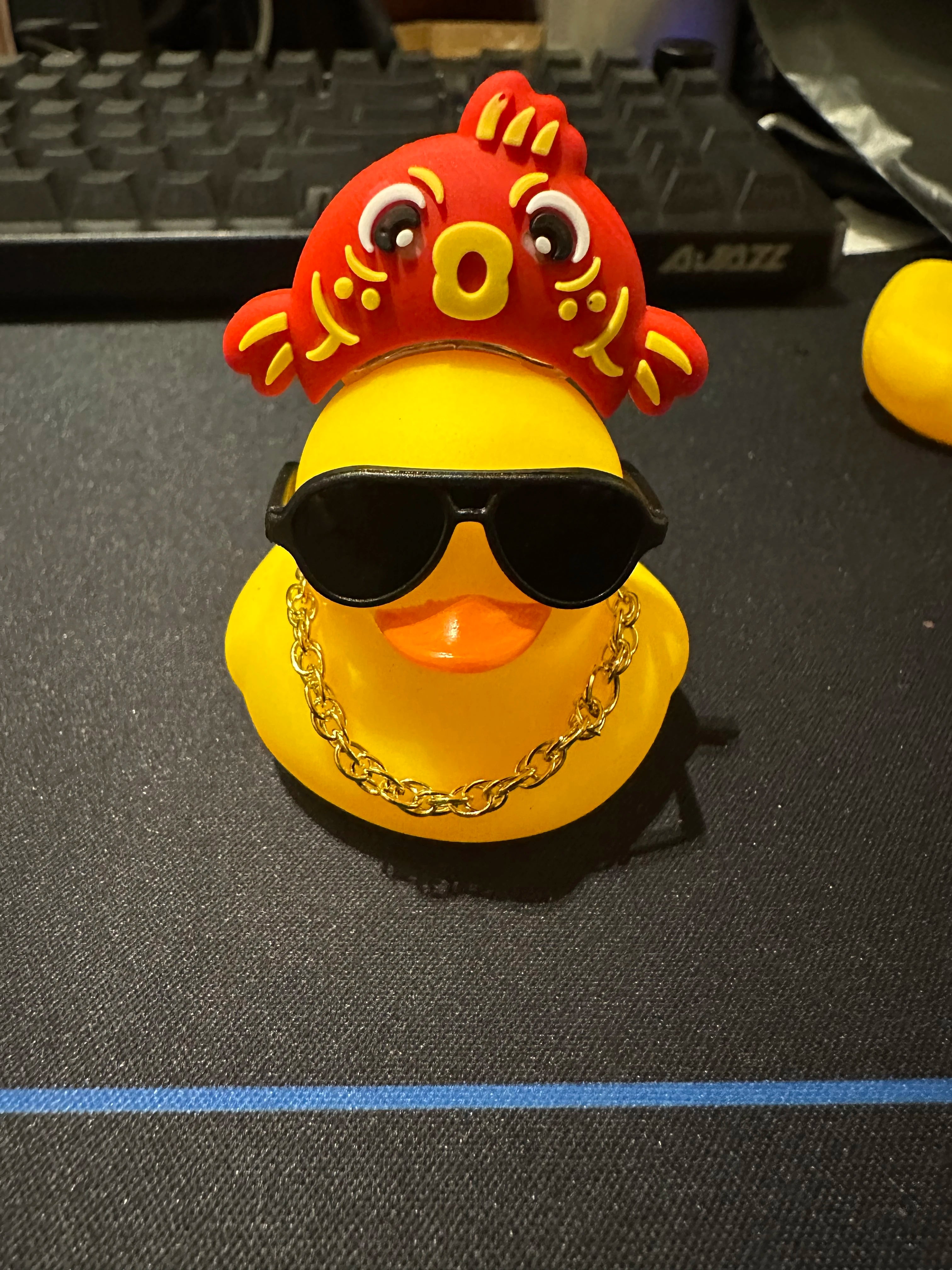 CowLost | product_id-yellow-rubber-duck-car-dashboard-ornament-with-mini-swim-ring-and-sun-hat-necklace |13