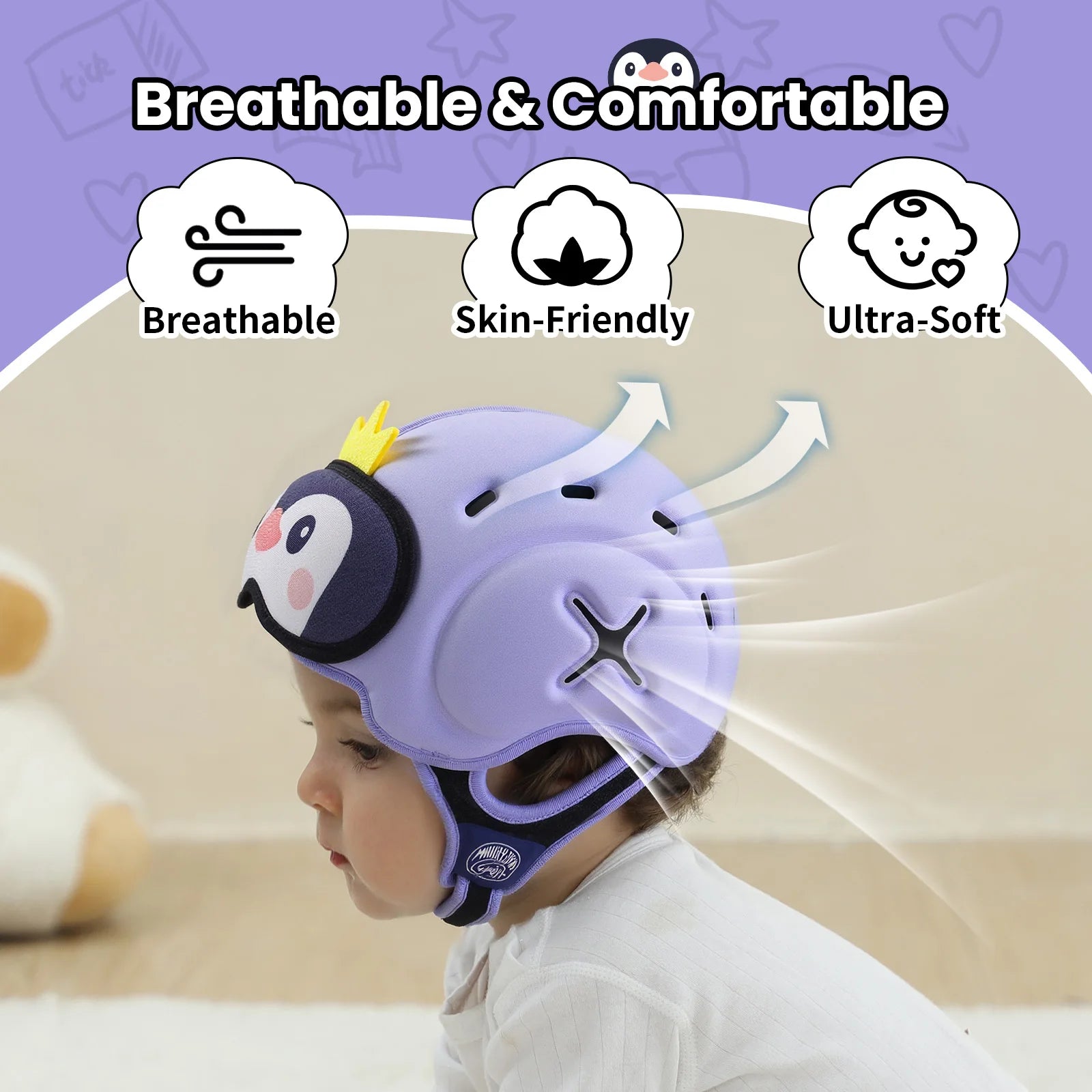 CowLost | mambobaby-guard-hat-penguin-safe-anti-shock-baby-helmet |5