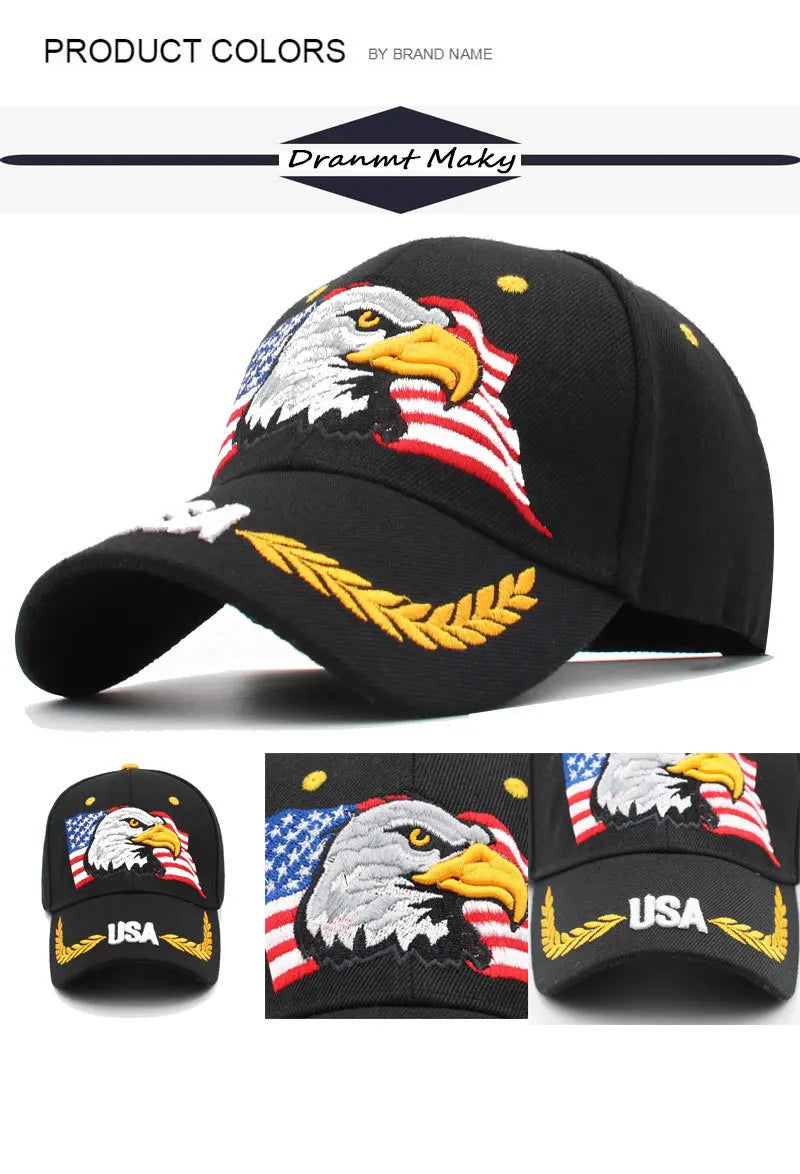 CowLost | mens-animal-baseball-cap-patriotic-bald-eagle-and-american-flag-snapback-caps |8