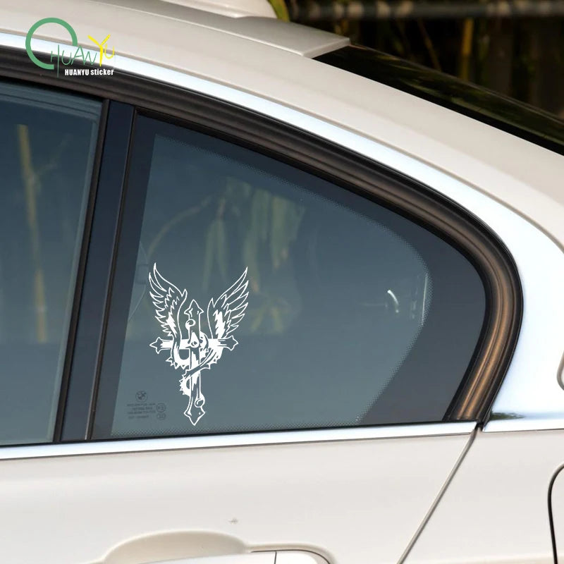 CowLost | creative-eagle-heron-cross-stitch-personalized-car-sticker |6