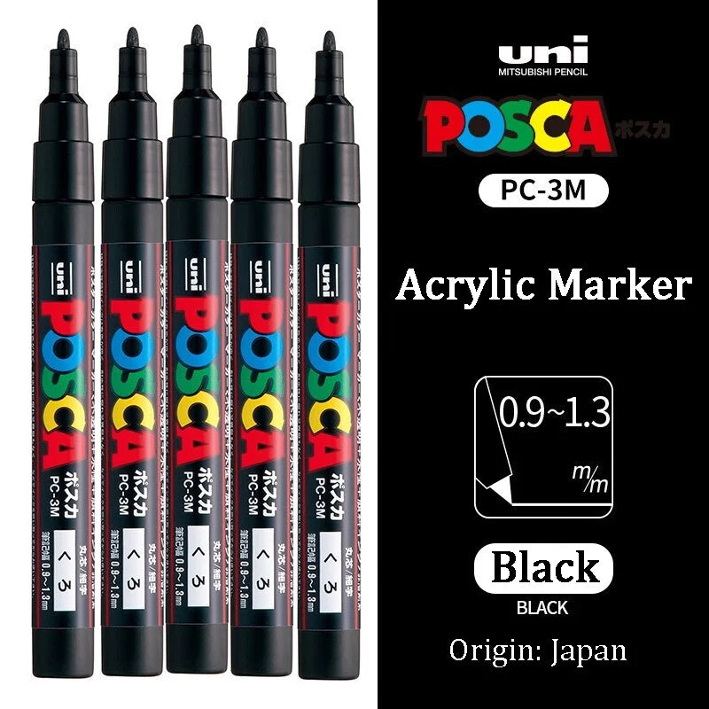 CowLost | product_id-5pcs-posca-marker-pens-set-pc-1m-3m-5m-8k-17k-black-white-colors-acrylic-graffiti-poster |9
