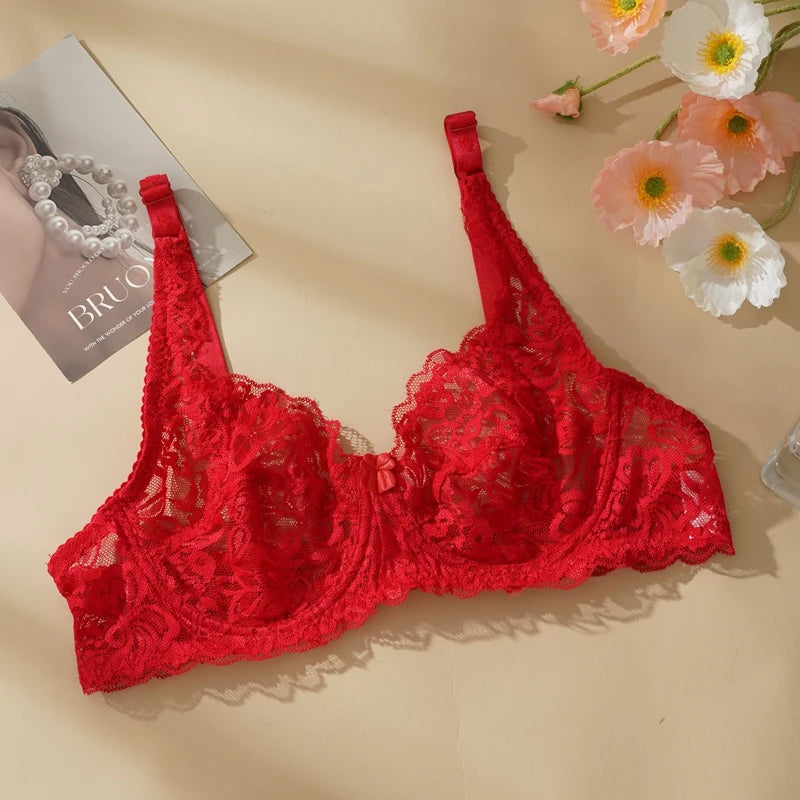 CowLost | sexy-push-up-hollow-out-lace-bras-women-mesh-transparent-lingerie |12