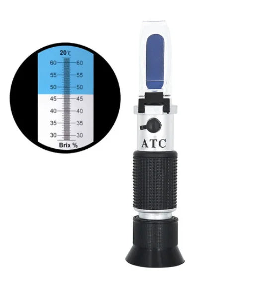 HandHeld 28-62% Brix Sugar Refractometer ATC for Fruit Sauce Juice Jam Drinks