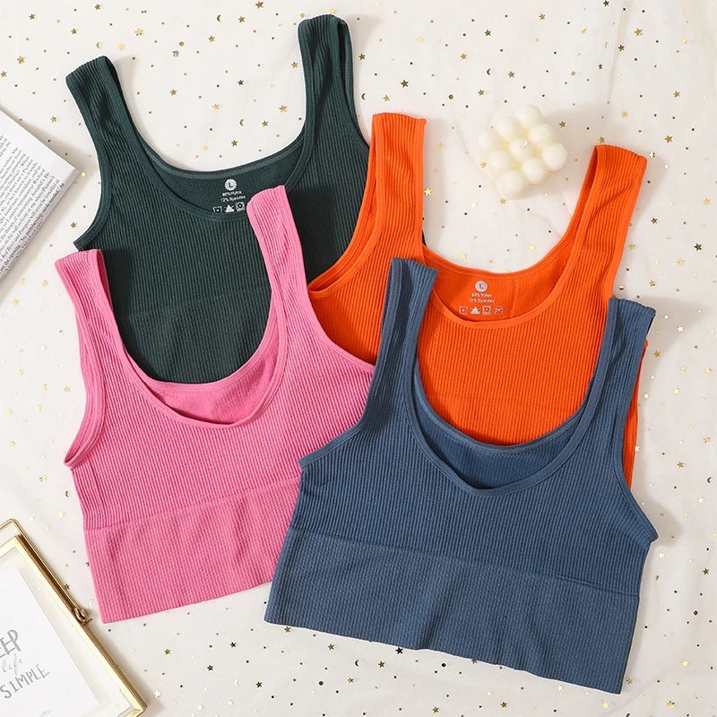 CowLost | product_id-seamless-ribbed-wireless-sports-bra-tank-top-crop-for-women |8