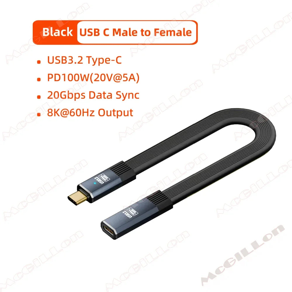 CowLost | product_id-pd-100w-usb-c-to-usb-c-extension-cable-20gbps-usb-3-2-for-iphone-16-huawei-xiaomi-switch |20