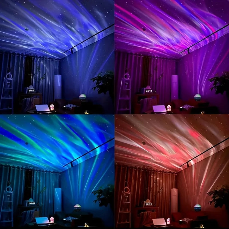 Galaxy Projector RGB Starry Lamp 7-Color LED Mini Night Light with Remote and Auto Rotation