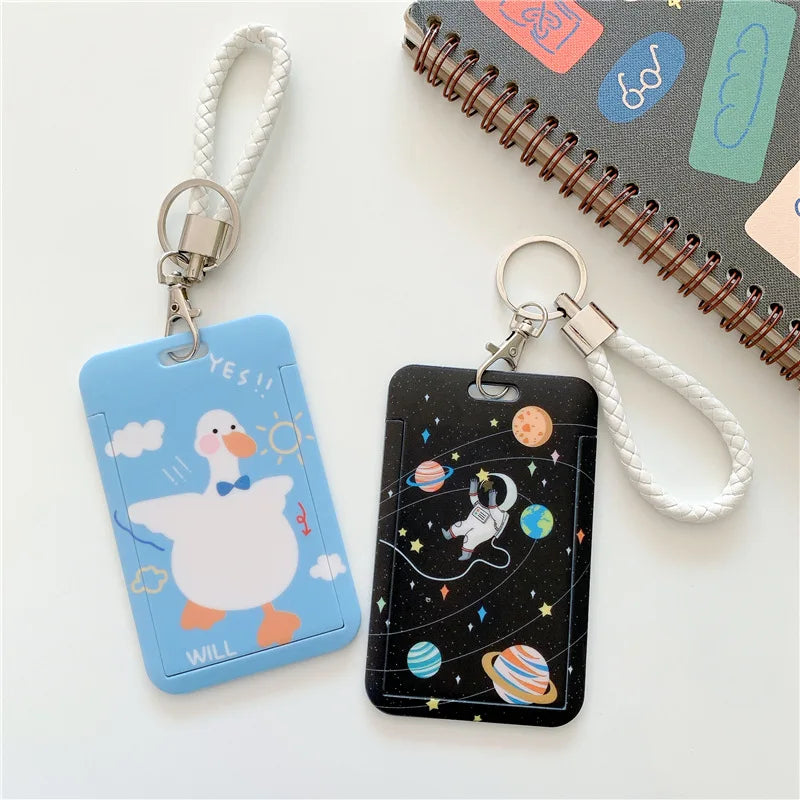 CowLost | handbags-solid-color-student-bus-id-card-protective-cover-keyring |16