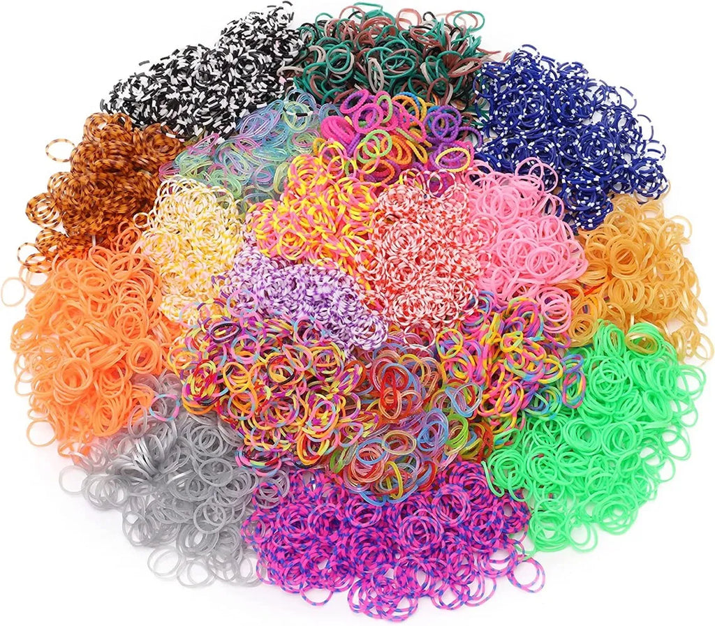 600Pcs Rainbow Rubber Band Loom Kit with S-Clips for DIY Bracelets and Hair Ties