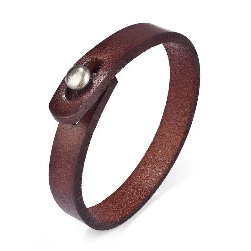 CowLost | badge-pass-holders-vintage-genuine-leather-wrap-cord-bracelet |42