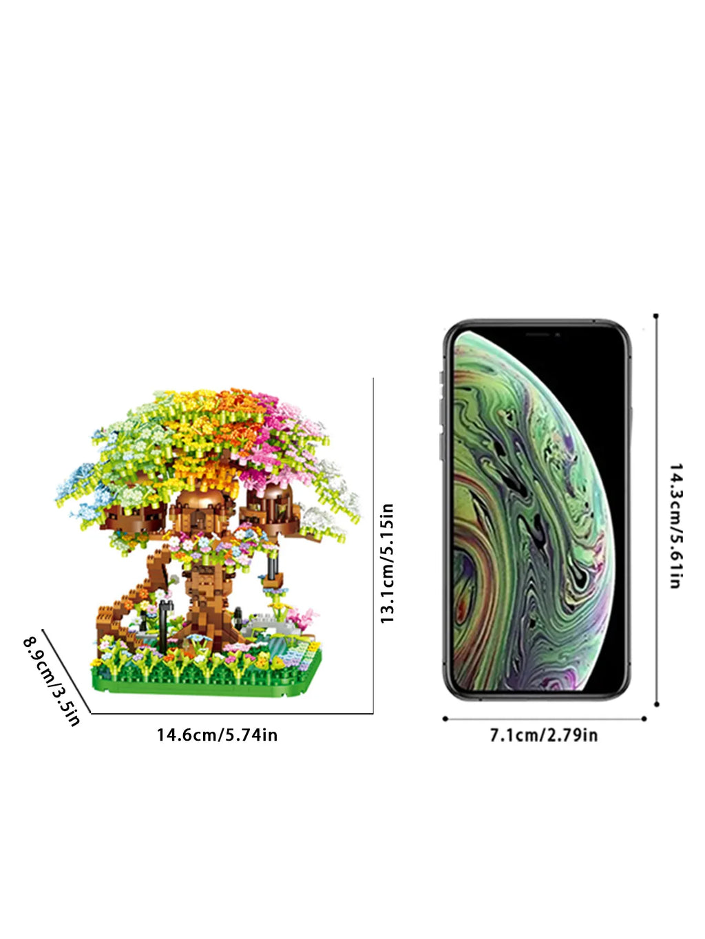 CowLost | product_id-pink-cherry-blossom-rainbow-treehouse-building-block-toy-for-parent-child-assembly |17