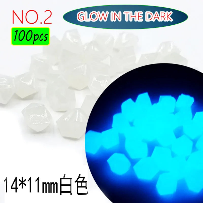 100pcs 14x11mm Dark Pebbles Glow Fish Garden Stone Aquarium Decoration