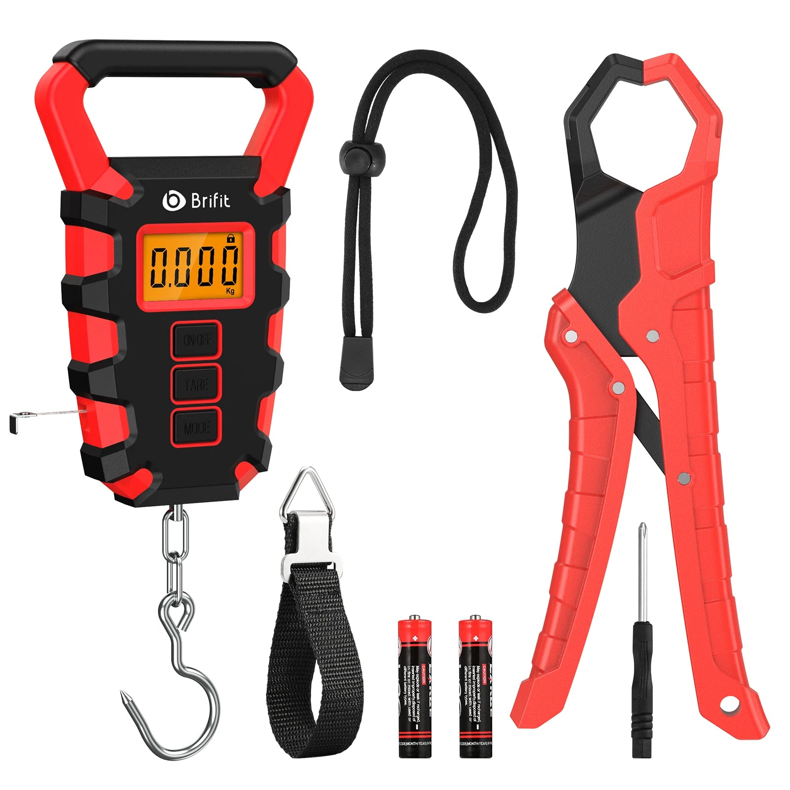 50kg Digital Fishing Scale with Fish Grip Ruler Waterproof Hanging Steelyard Scale for Luggage Travel