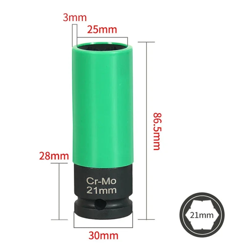 17mm 21mm Universal Wheel Lock Nut Removal Socket Wrench