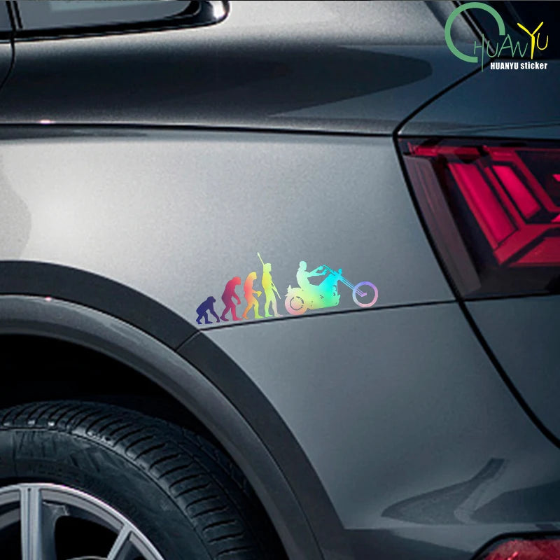 CowLost | interesting-human-evolution-course-creative-car-windows-motorcycle-body-pvc |5
