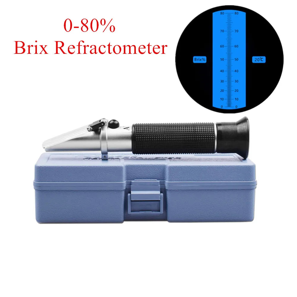 0-80% Brix Honey Refractometer Handheld Sugar Concentration Tester for Fruit Juice